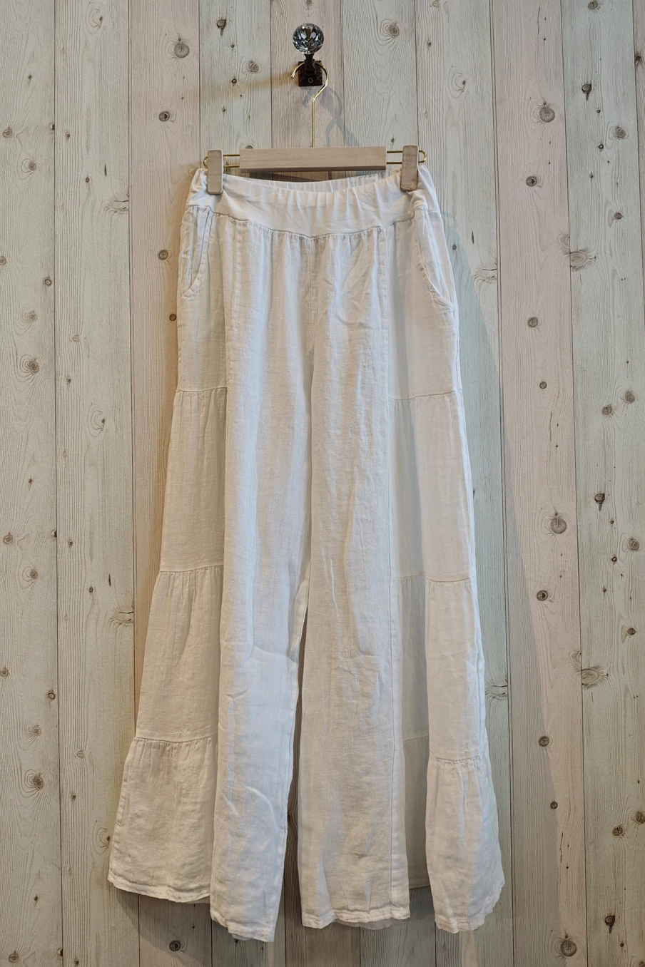 Linen Wide Leg Tiered Pants