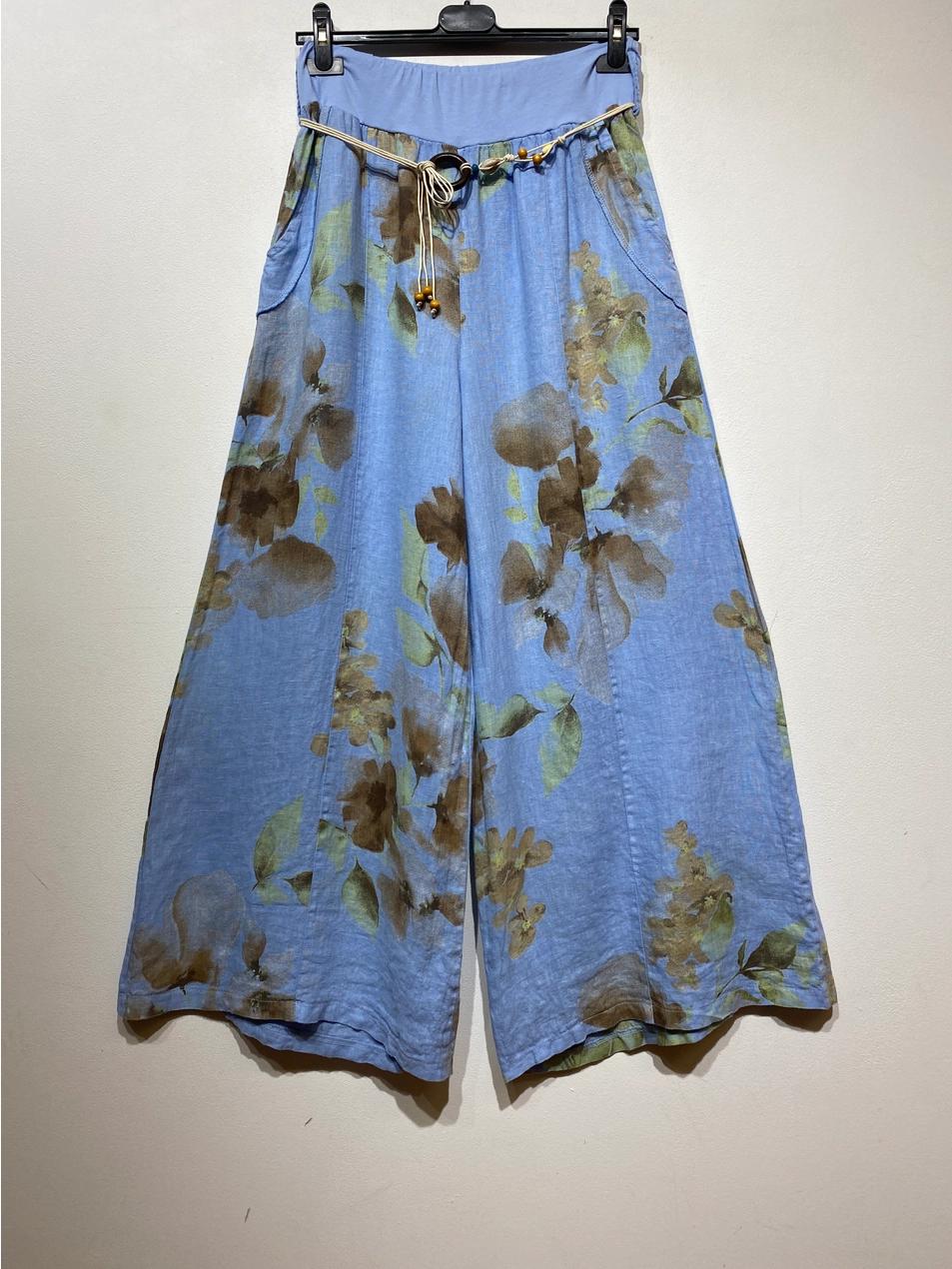 Floral Wide Linen Pants