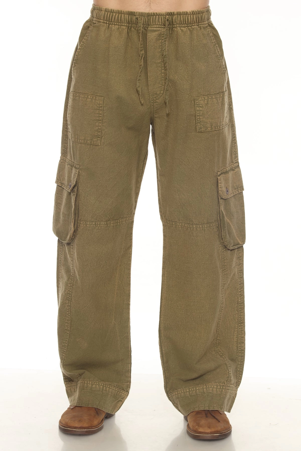 Unisex Stonewash Patch Cargo Pants