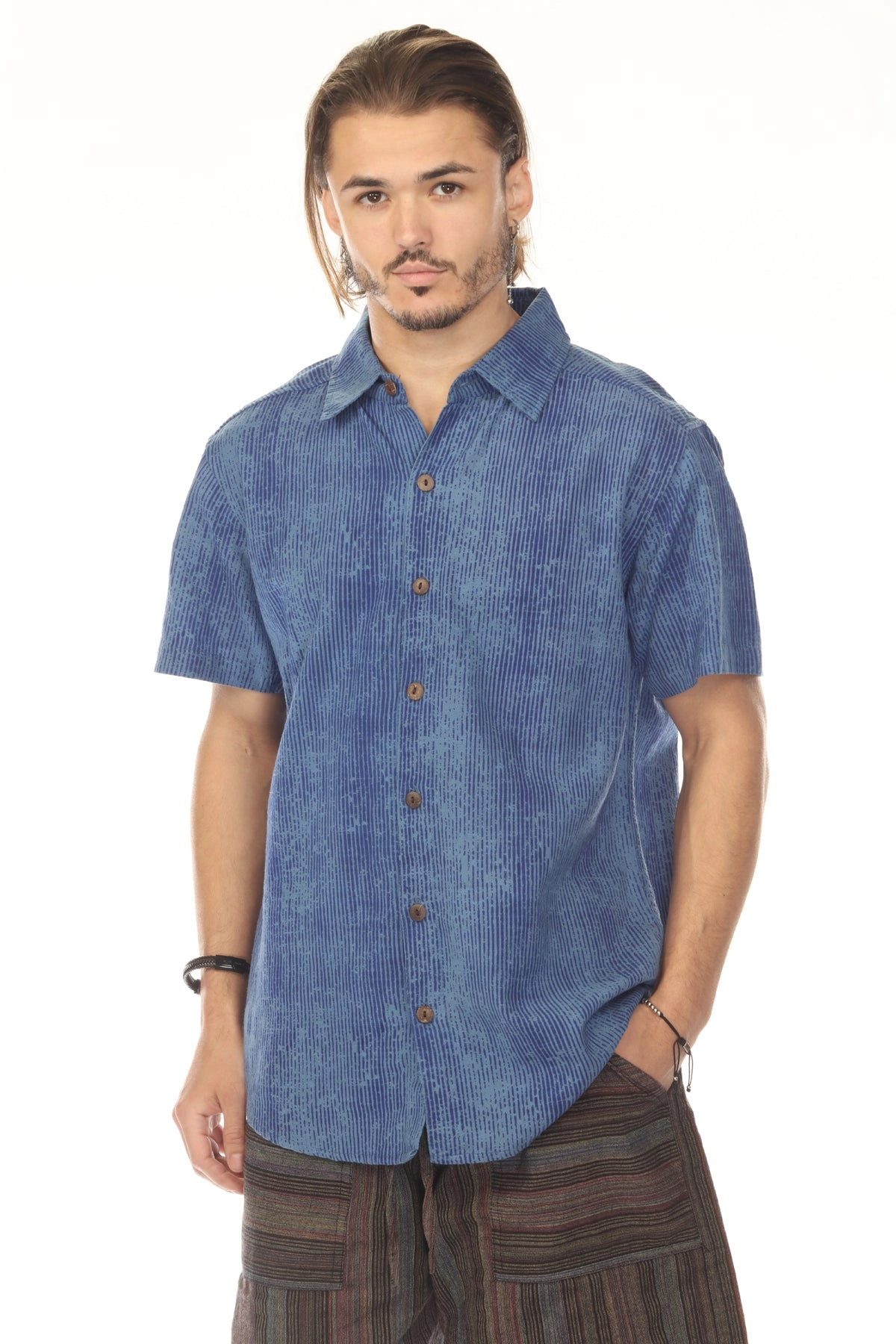 Men's Vibration Stripe Short Sleeved Shirt