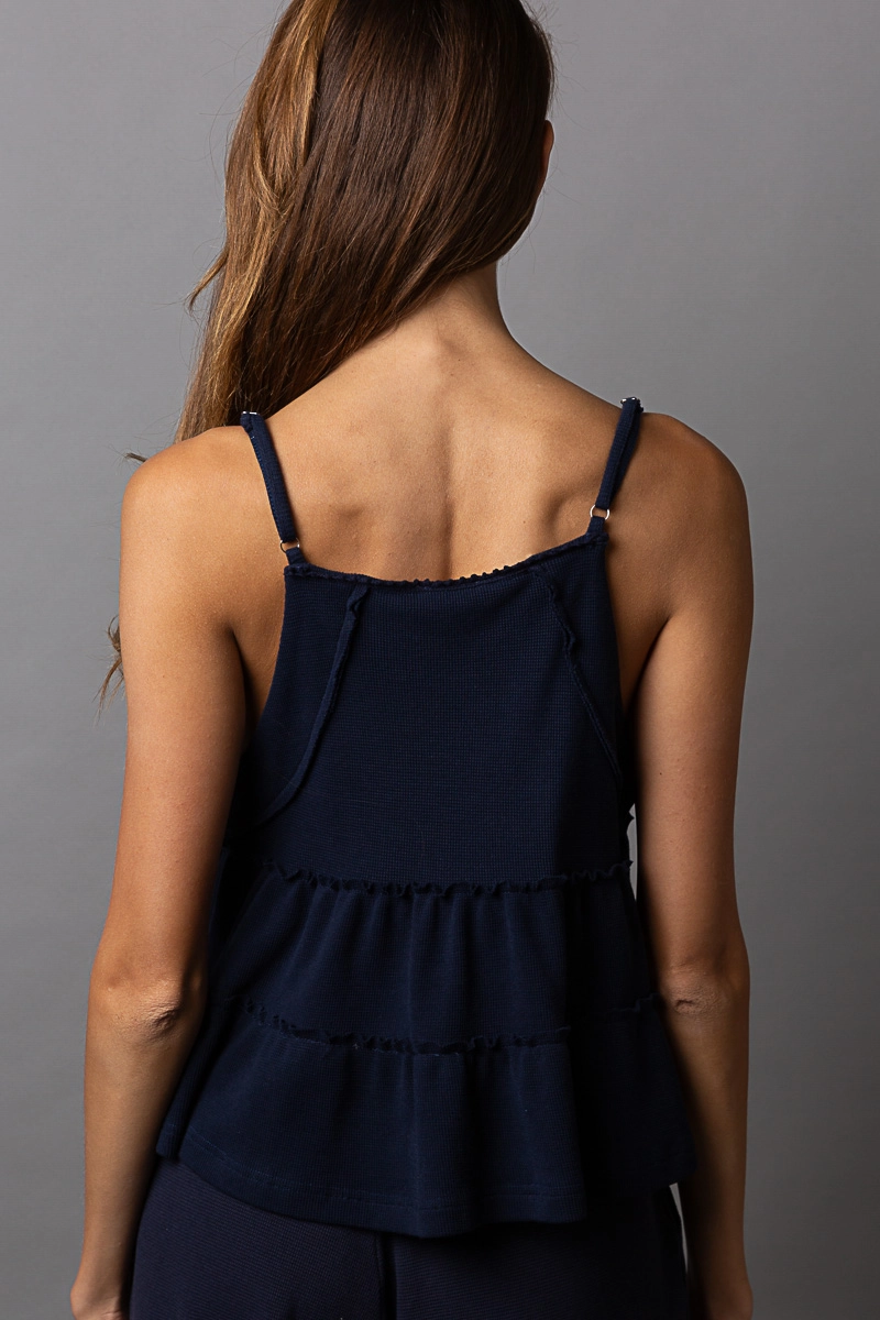Vintage Washed Babydoll V-Neck Tank Top