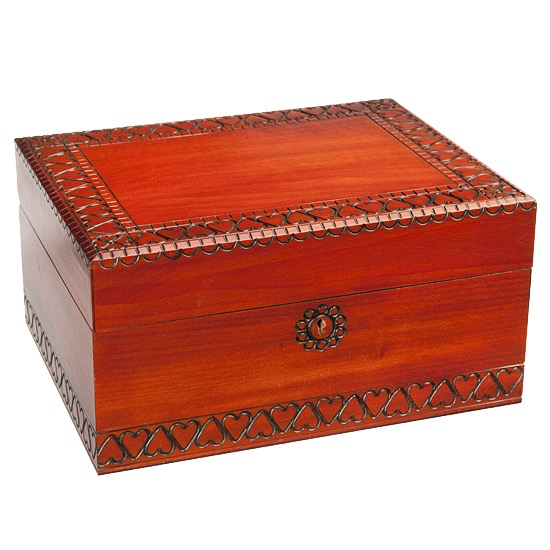 Simple Large Trunk Wood Box with Key