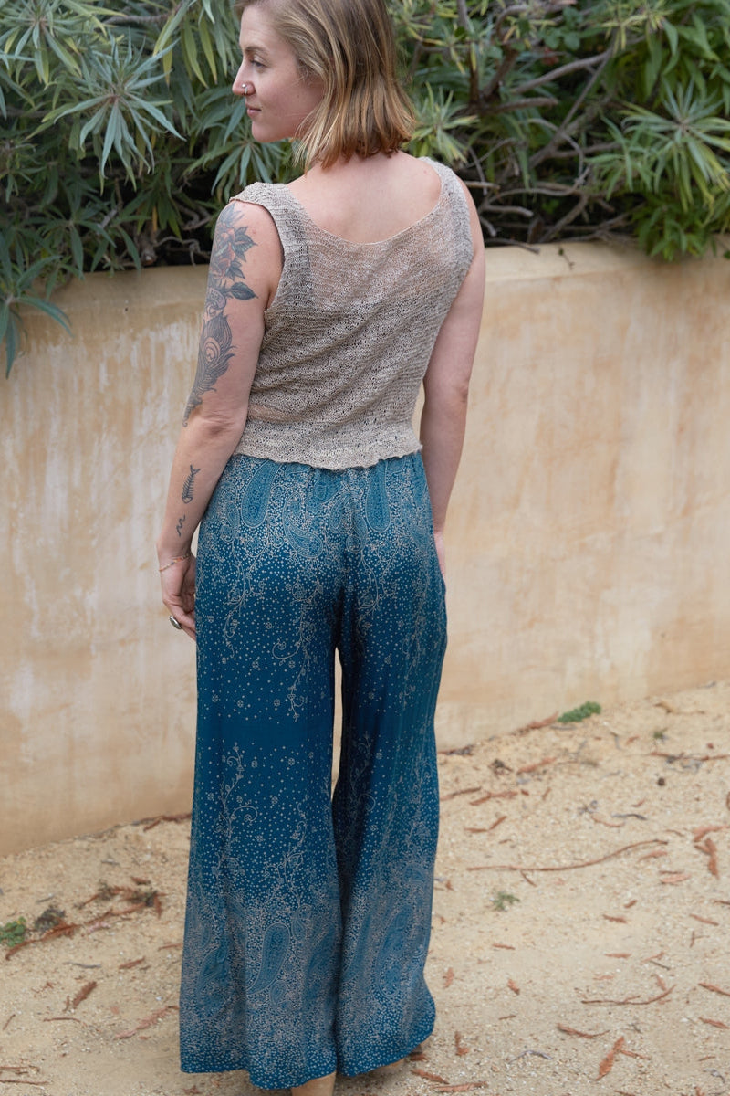 Wide Leg Rayon Pants