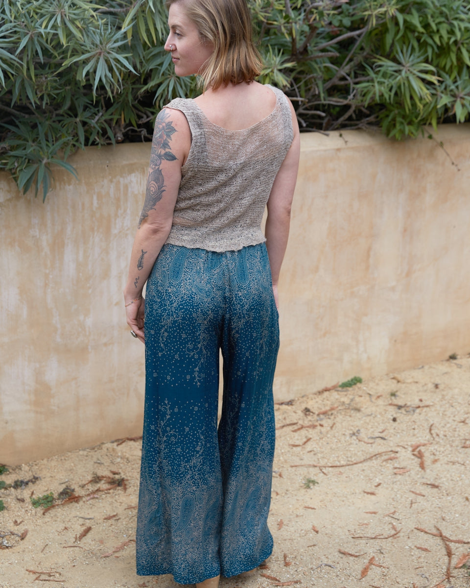 Wide Leg Rayon Pants