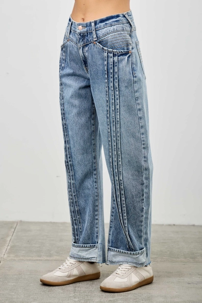 Pleats Barrel Jeans