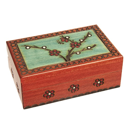 Blooming Plum Wood Box