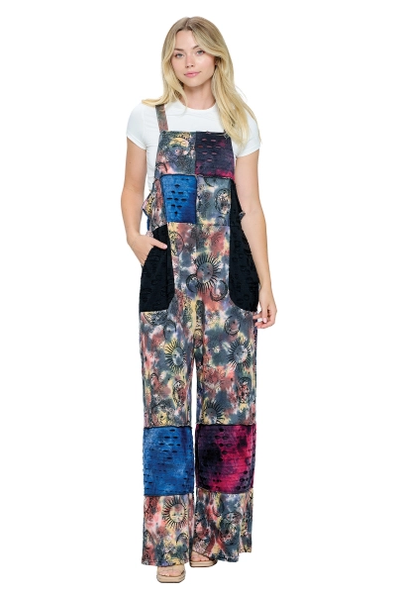 Tie Dye Patch Overalls