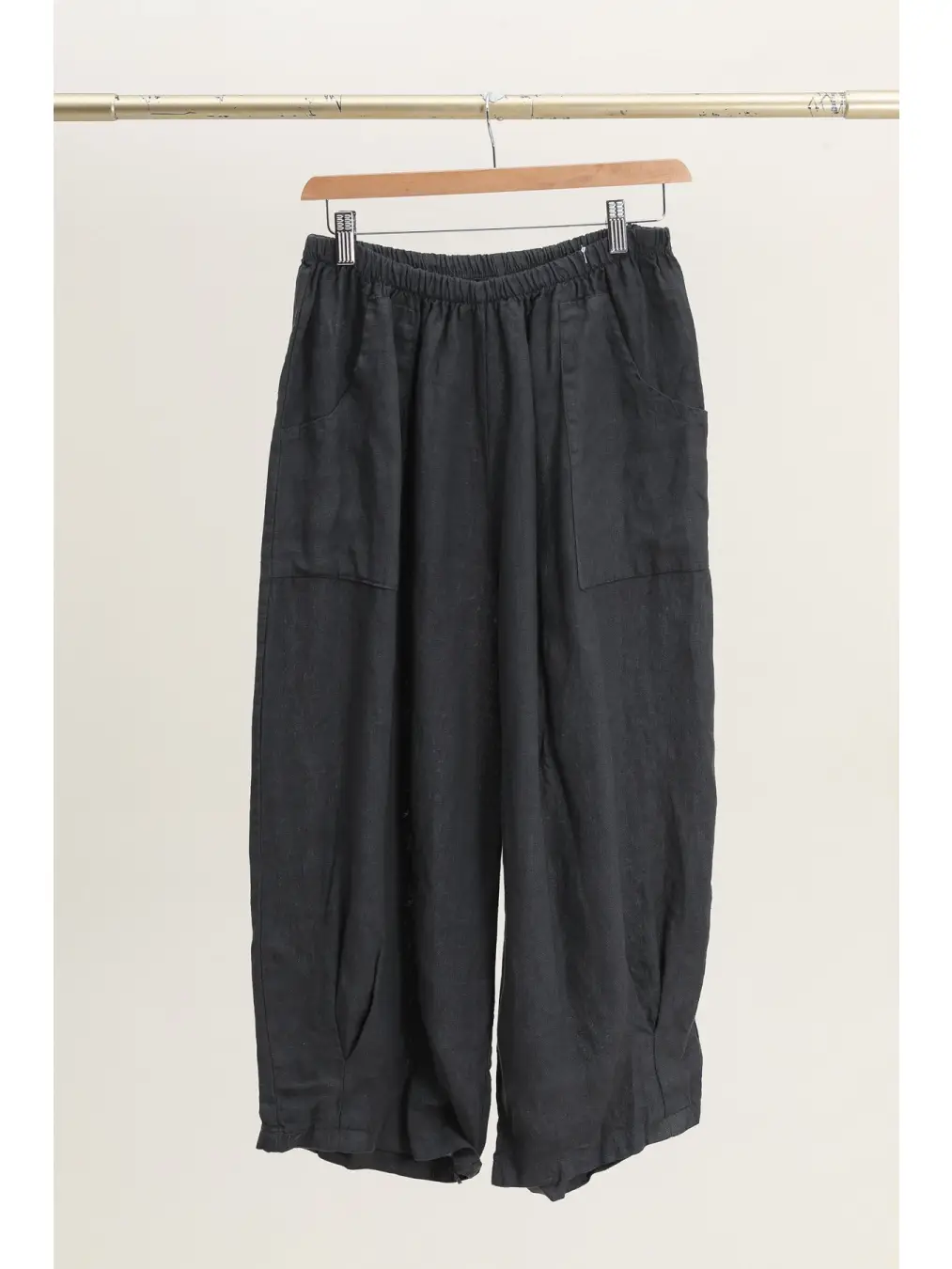 Cropped Front Pocket 100% Linen Pants