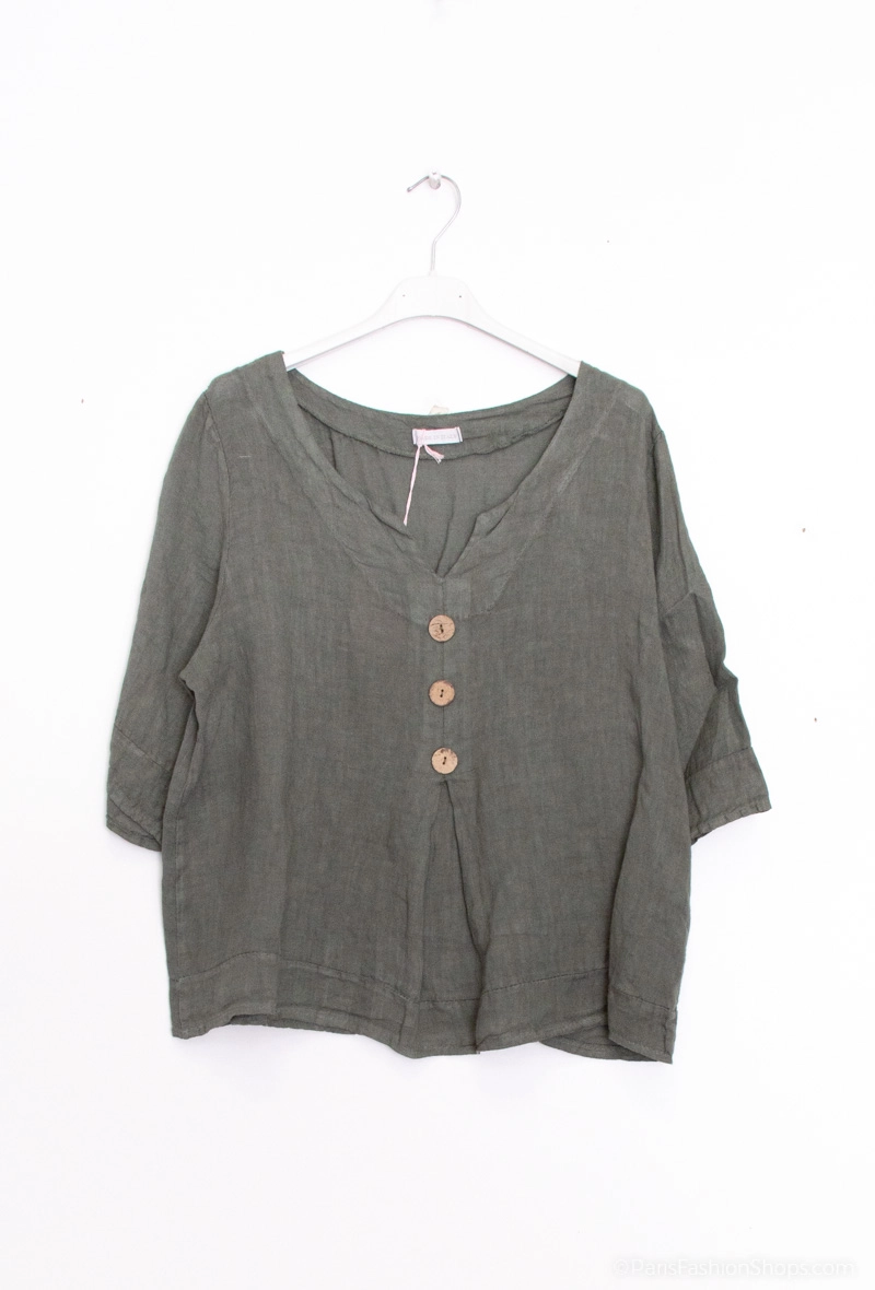 Linen Top-Persimmon