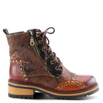 Rugup Leather Bootie with Mixed Textiles