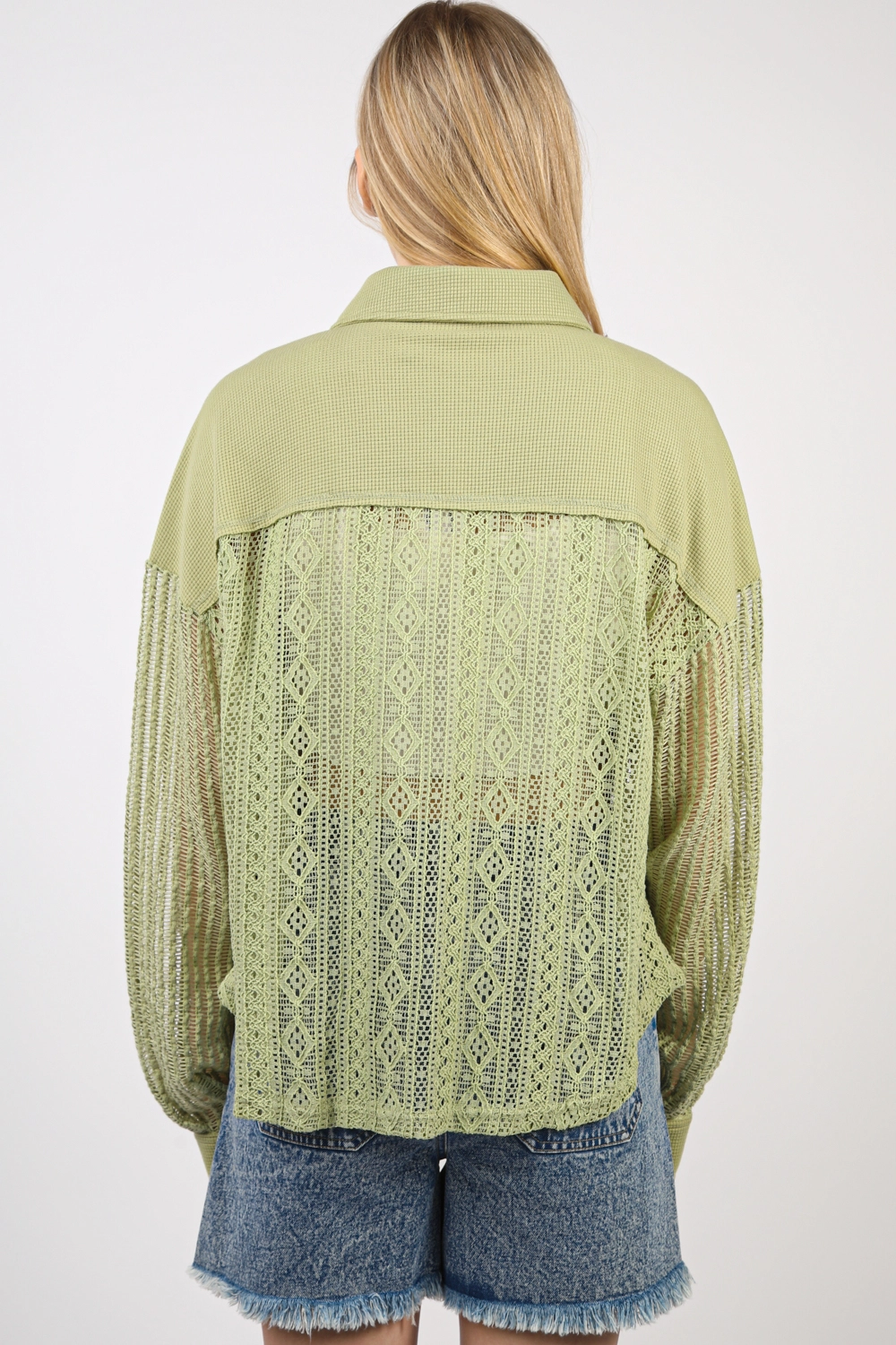 Oversized Lace Shirt Jacket