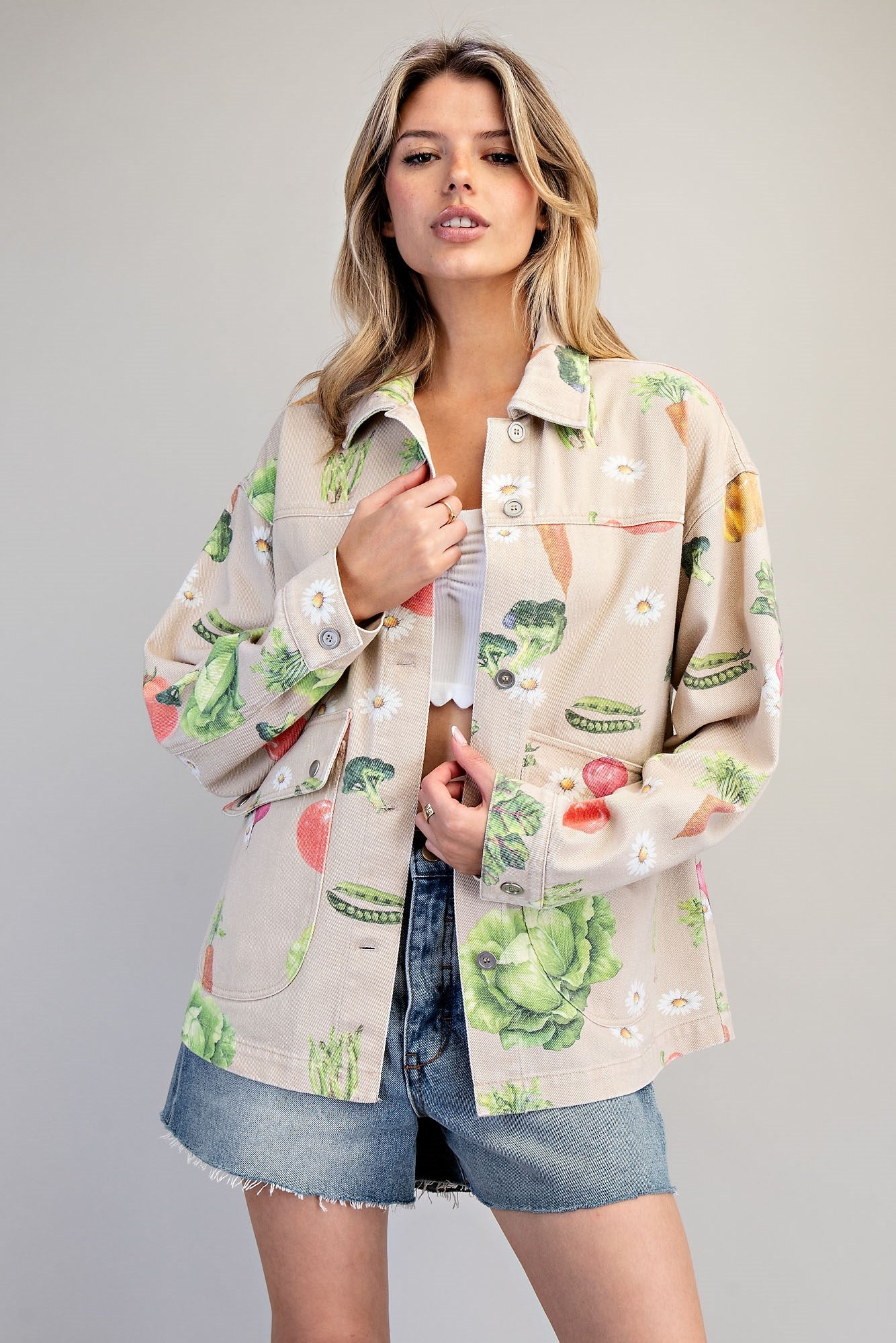 Mineral Washed Garden Inspired Jacket