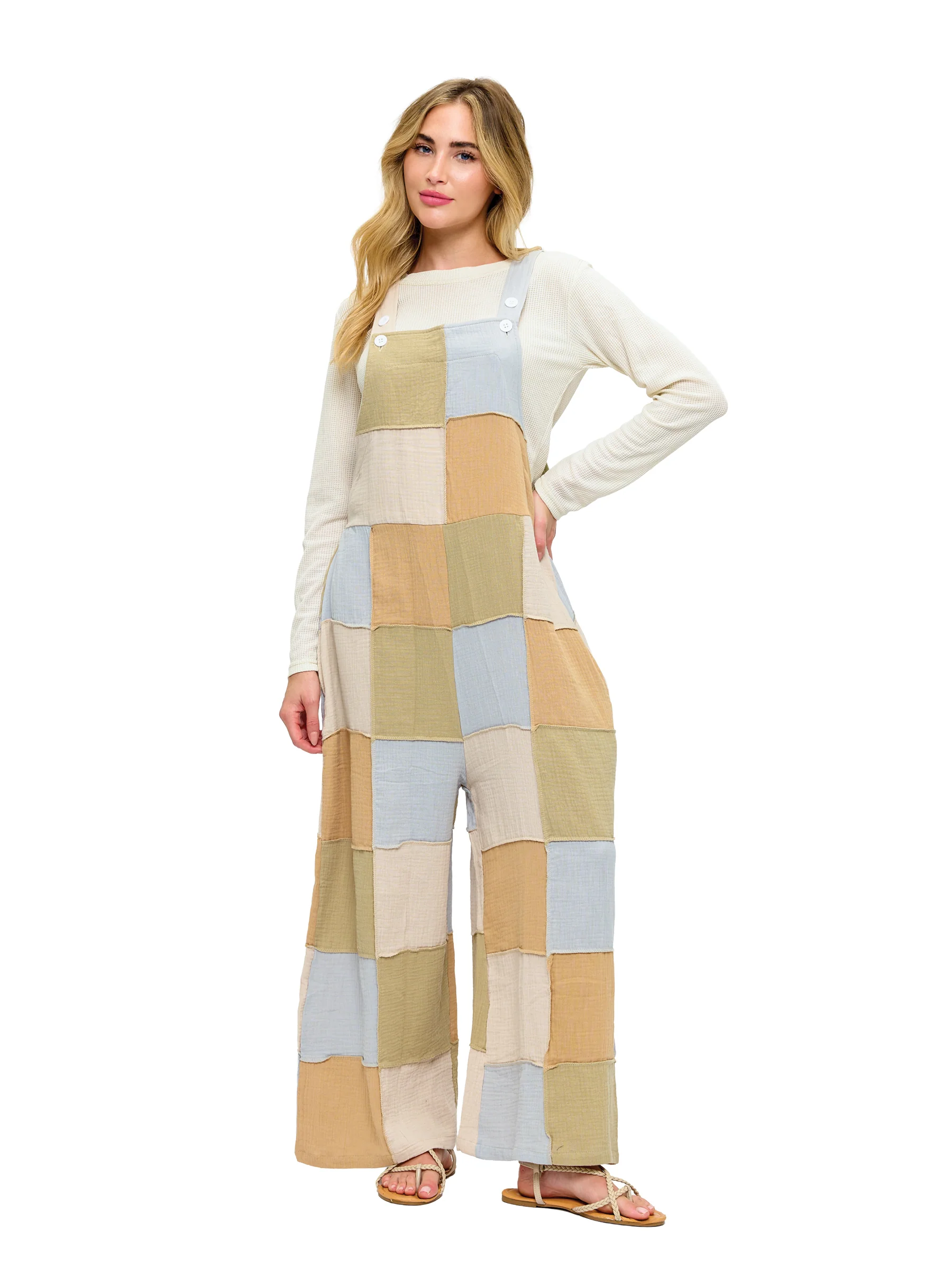 Colorblock Boho Overalls