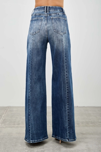 Mid Rise Wide Leg Denim