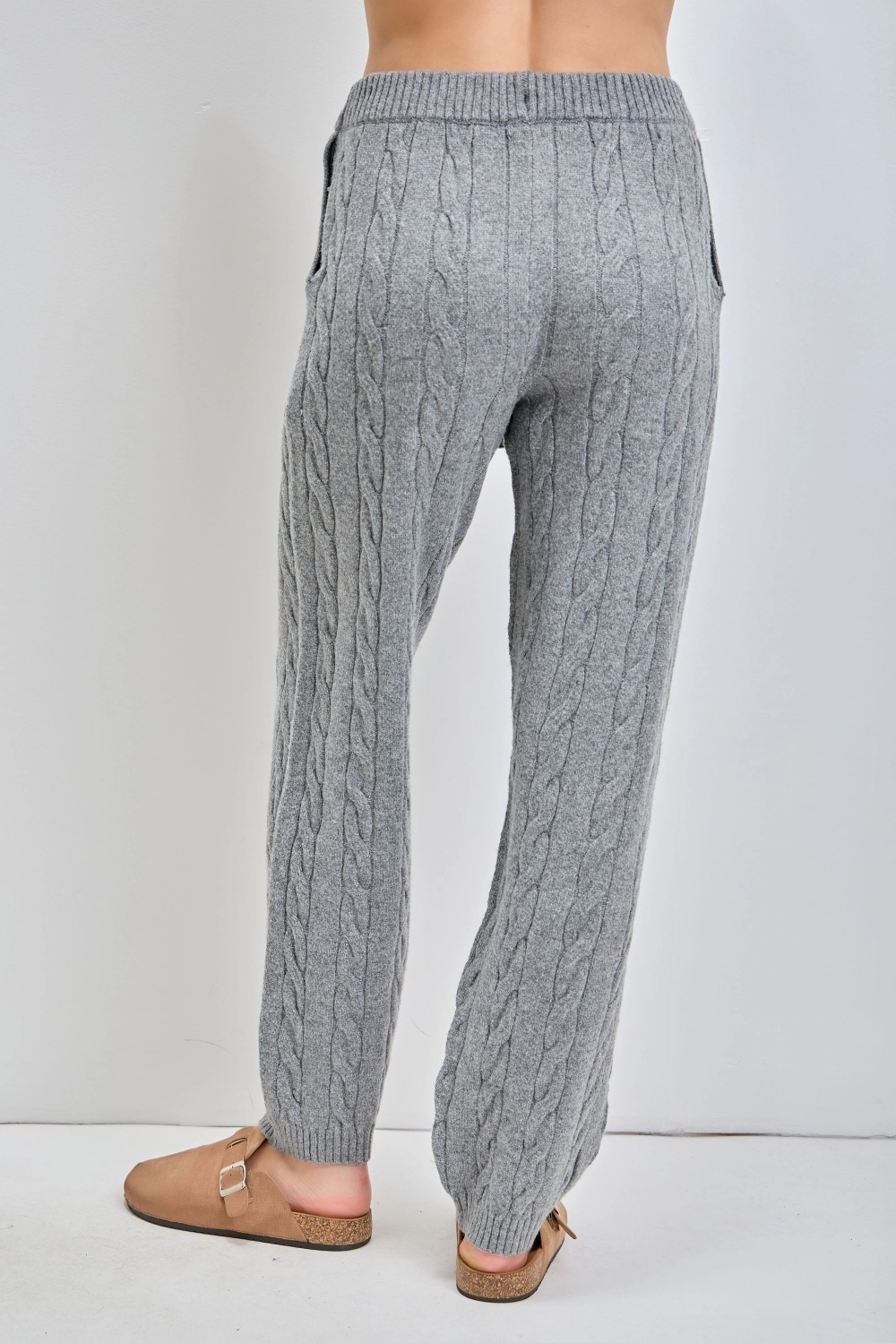 Cable Knit Drawstring Pants