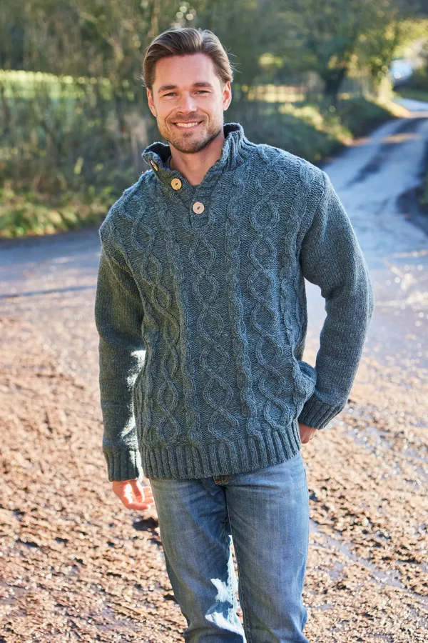 Men's Shetland Button Sweater