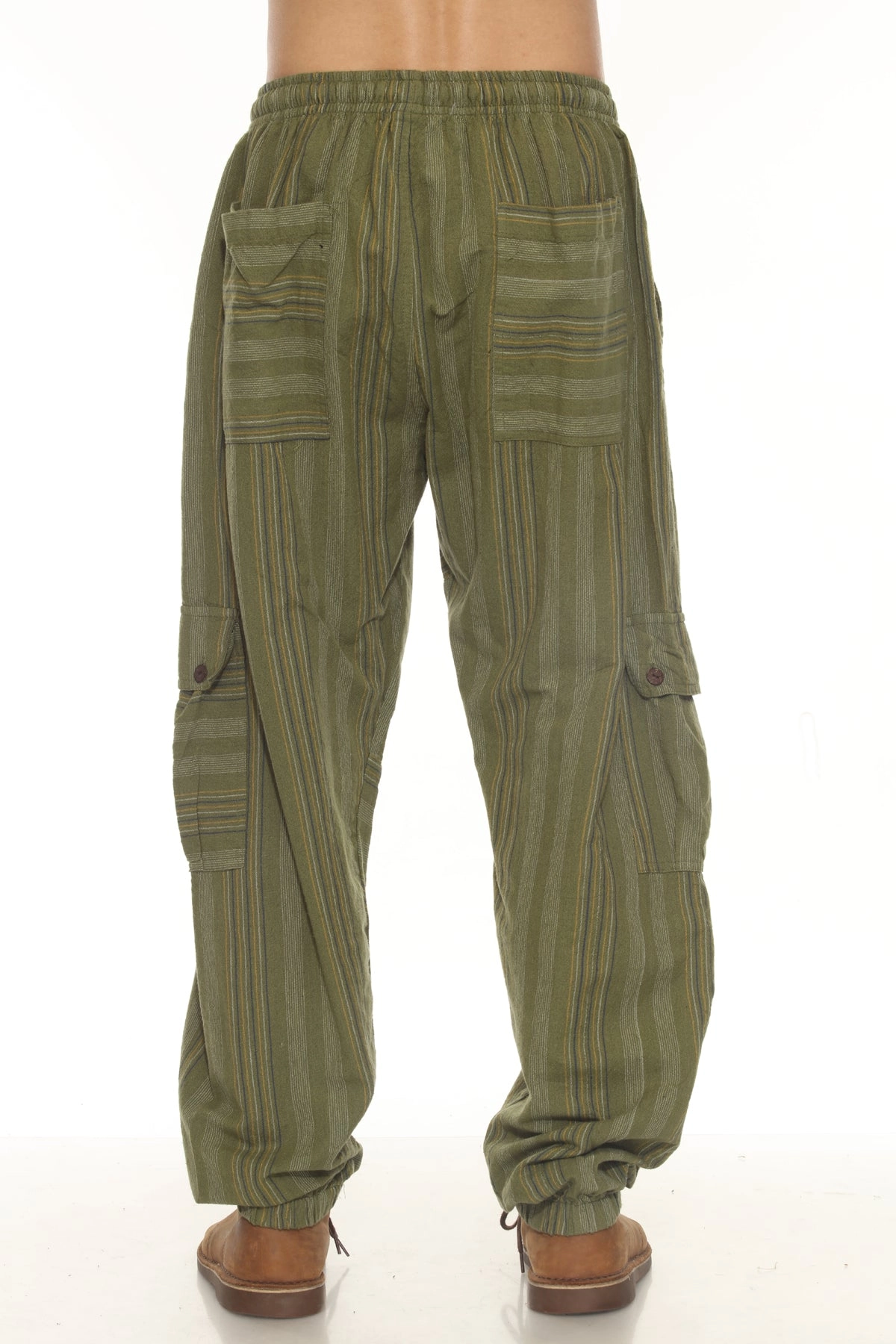 Unisex Patchwork Strip Cargo Pants
