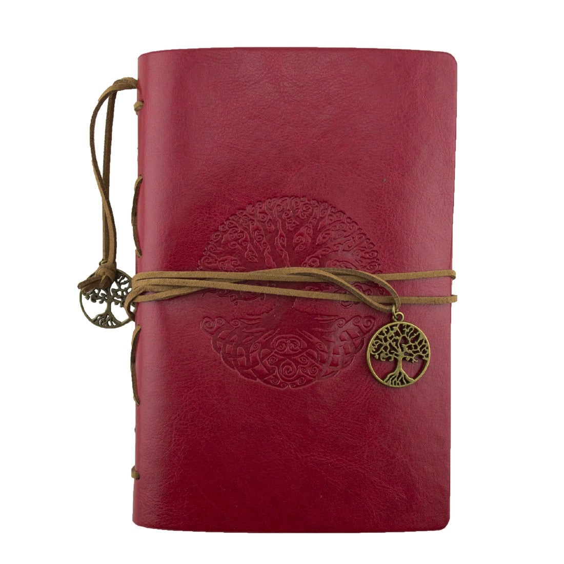 Tree of Life Leatherette Journal -Red