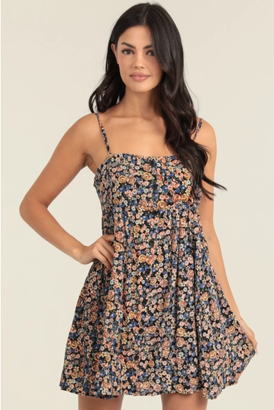 Spaghetti Strap Floral Dress