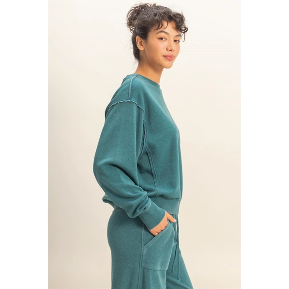 Raw Edge Burnout Sweatshirt