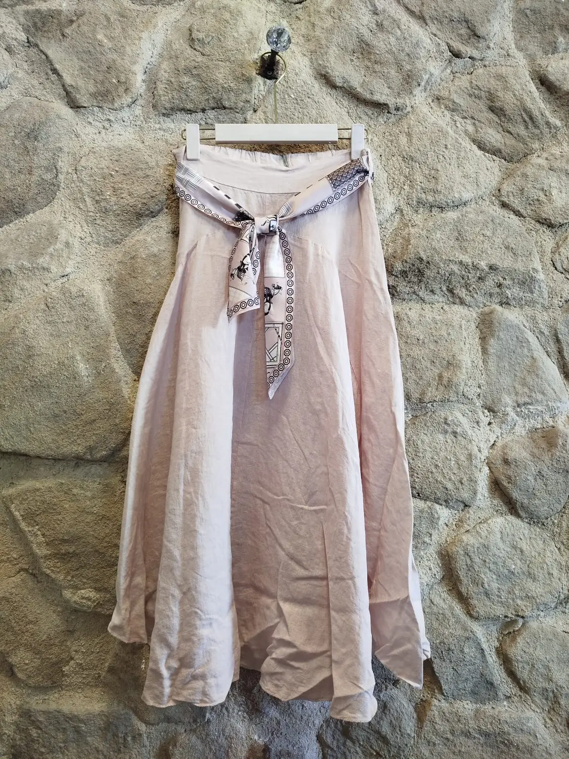 Linen Tie Belt Skirt
