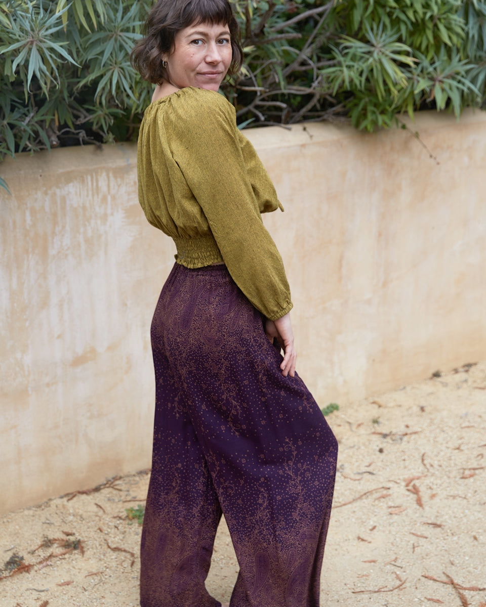 Wide Leg Rayon Pants
