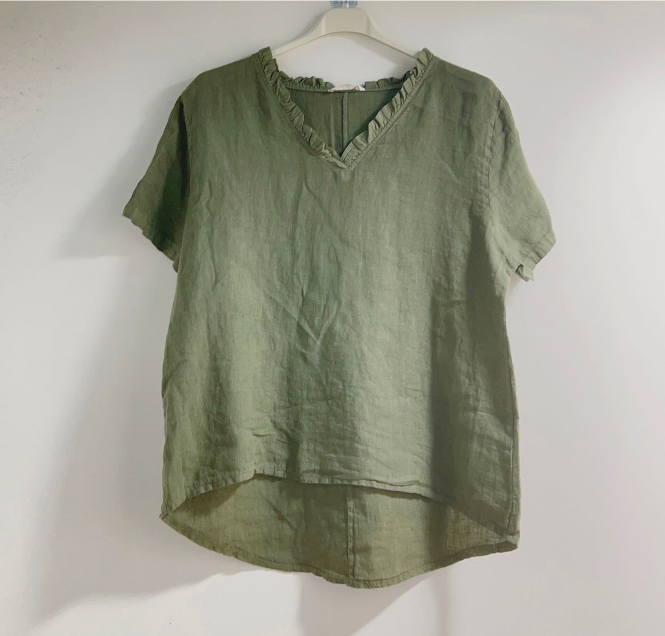 Linen Top with Collar Detail