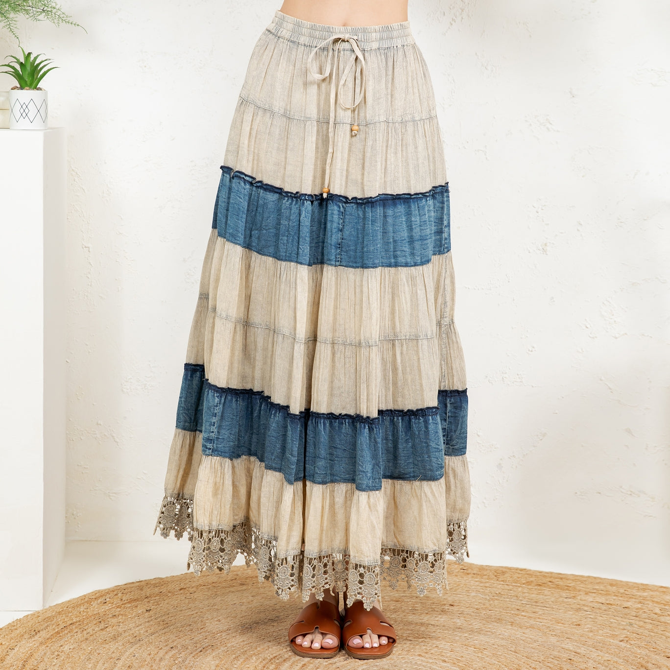 Boho Patchwork Long Skirt