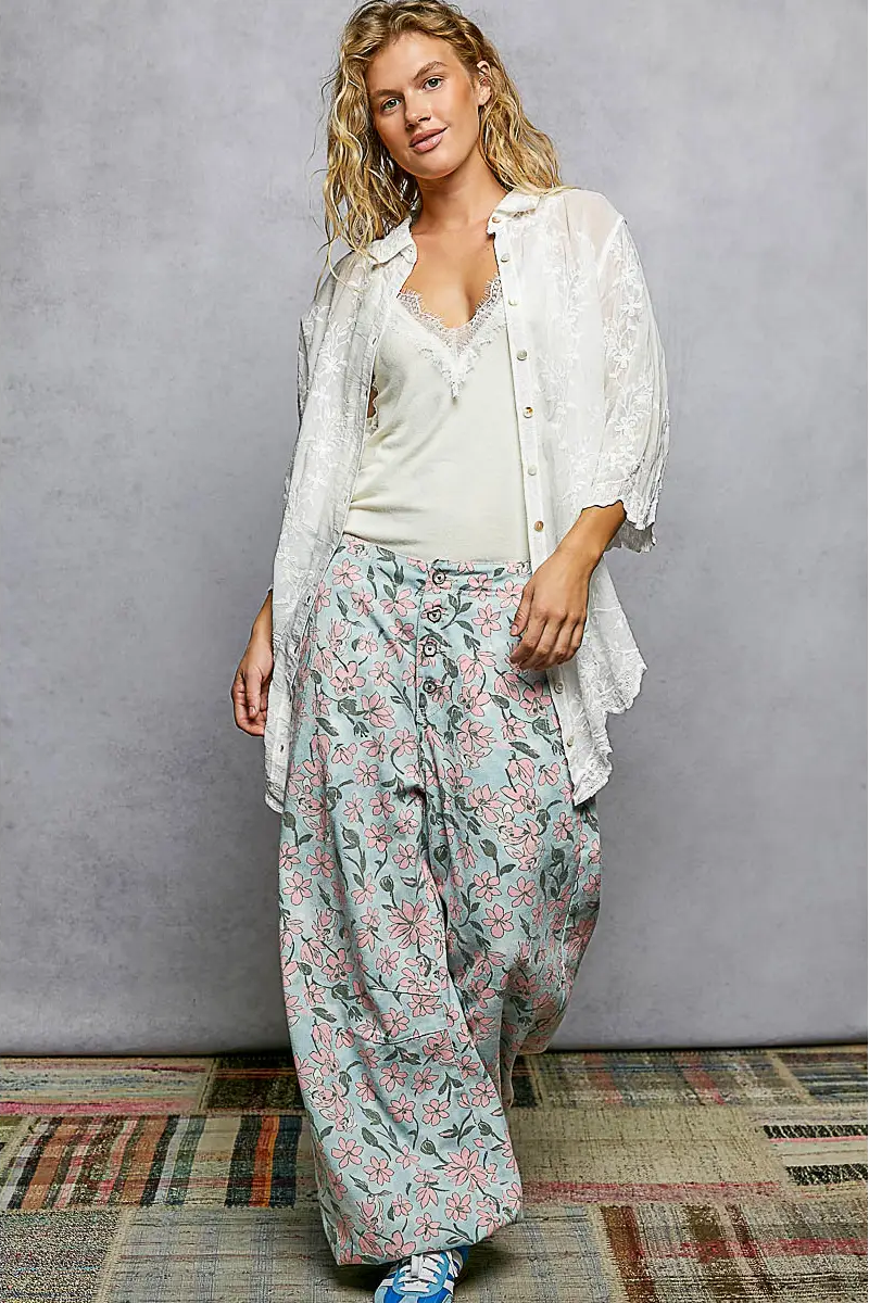 Floral Embroidered Silhouette Shirt