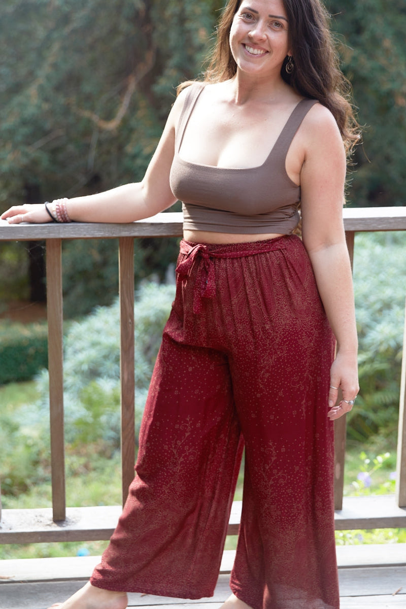 Wide Leg Rayon Pants