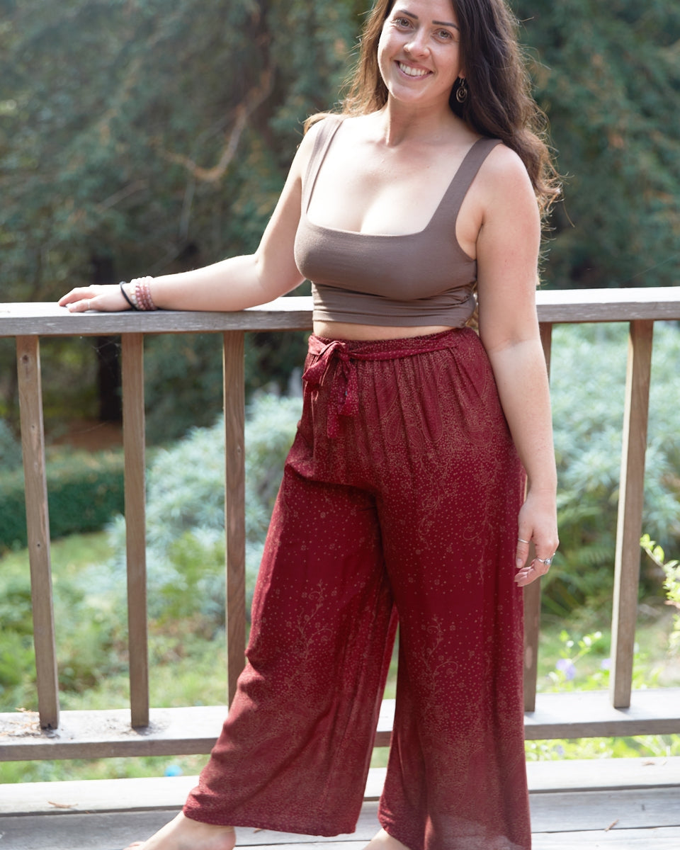 Wide Leg Rayon Pants