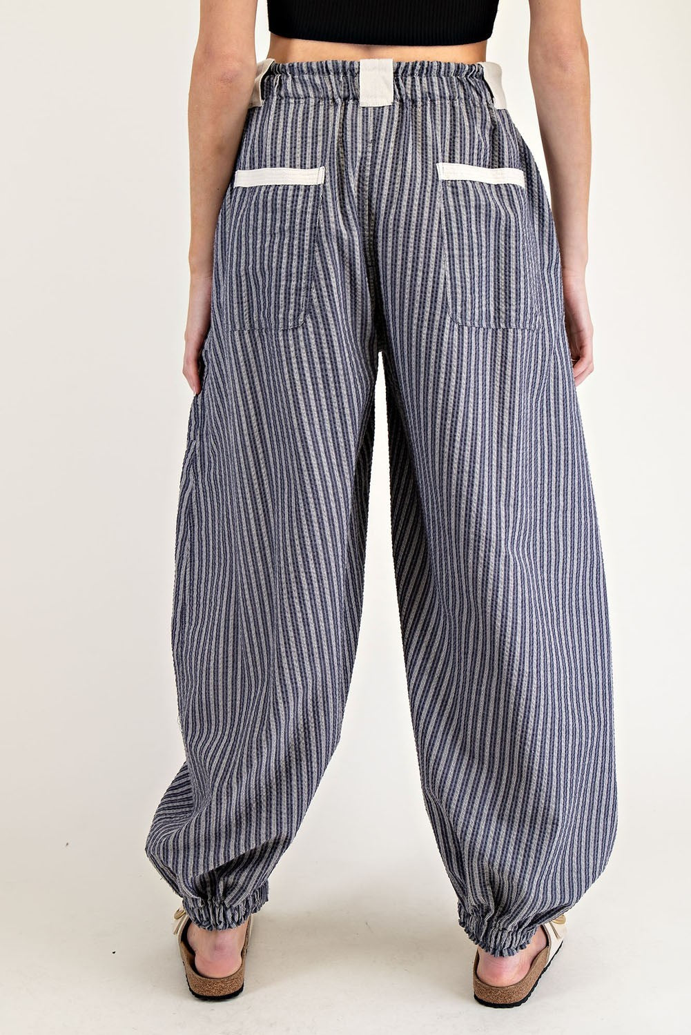 Striped Drawstring Jogger Pants