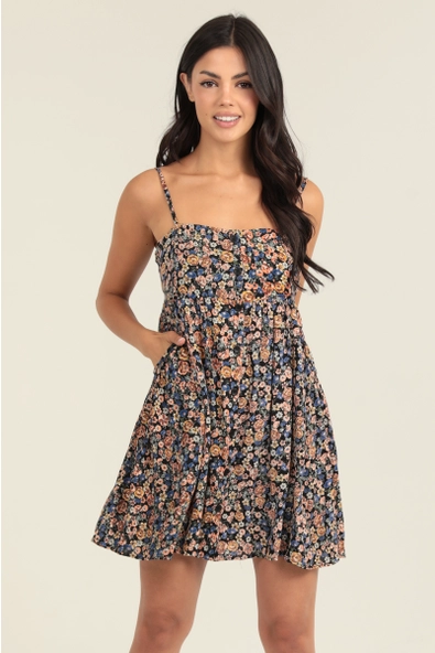 Spaghetti Strap Floral Dress