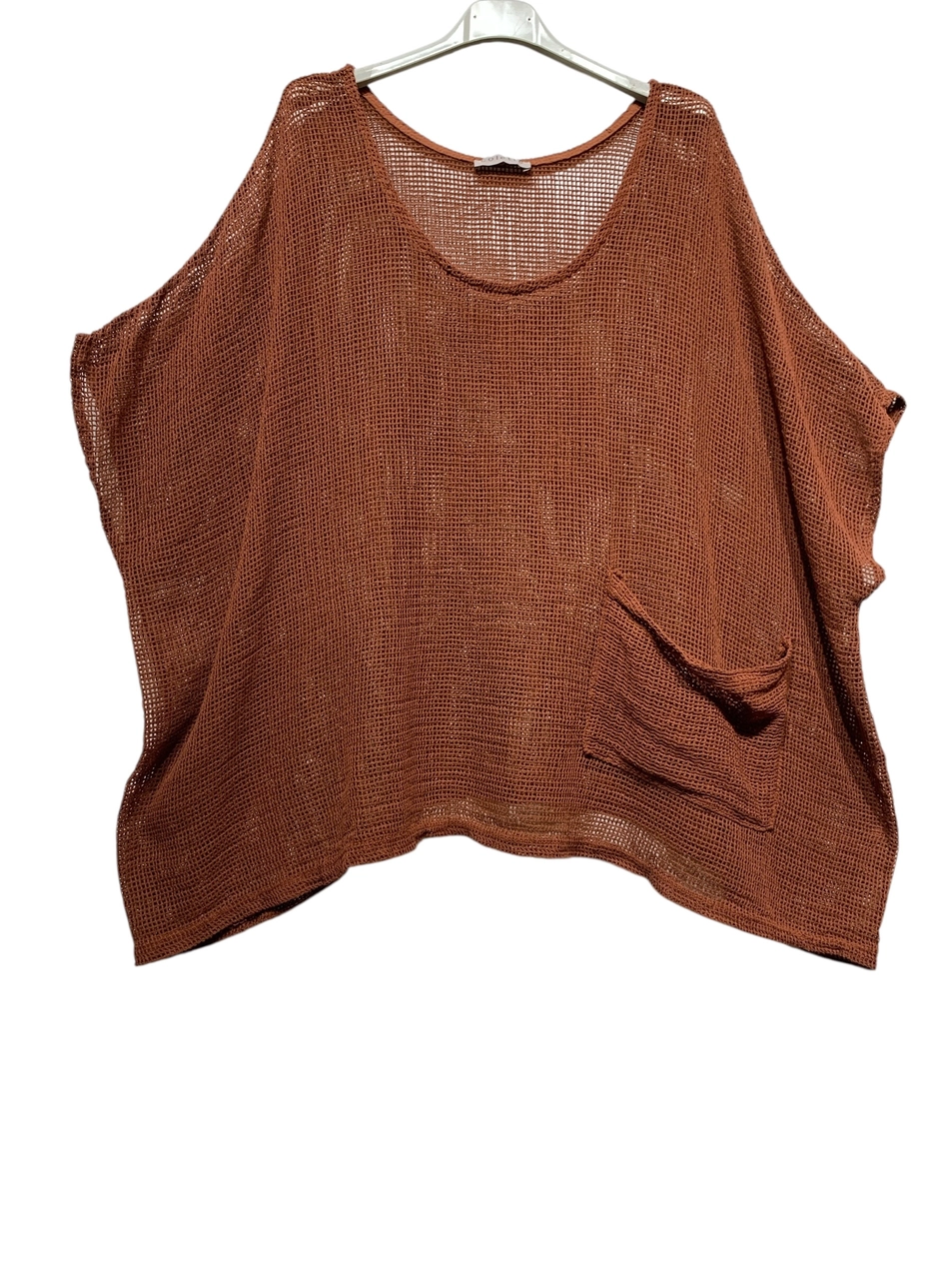 Cotton Mesh Tunic Top
