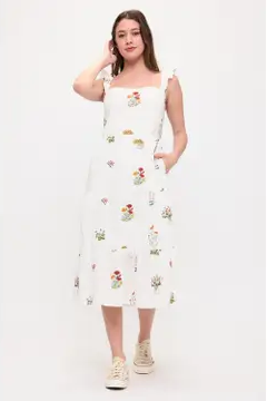 Floral Meadow Embroidery Dress