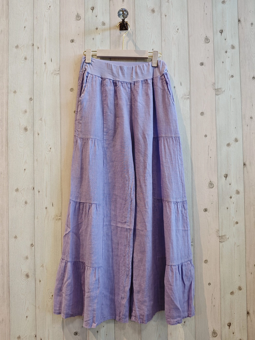 Linen Wide Leg Tiered Pants