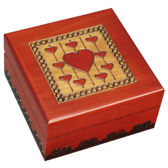 Threaded Hearts Wood Box