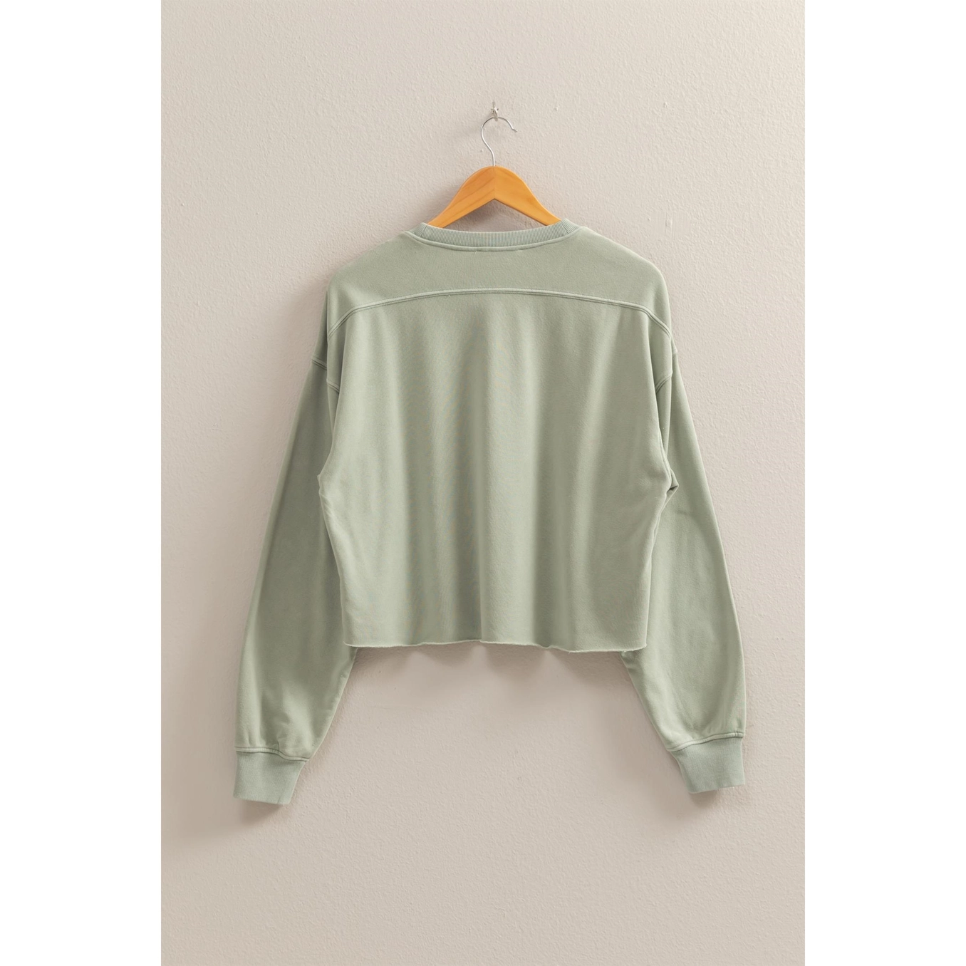 Oversized Cropped Sweatshirt With Raw Hem