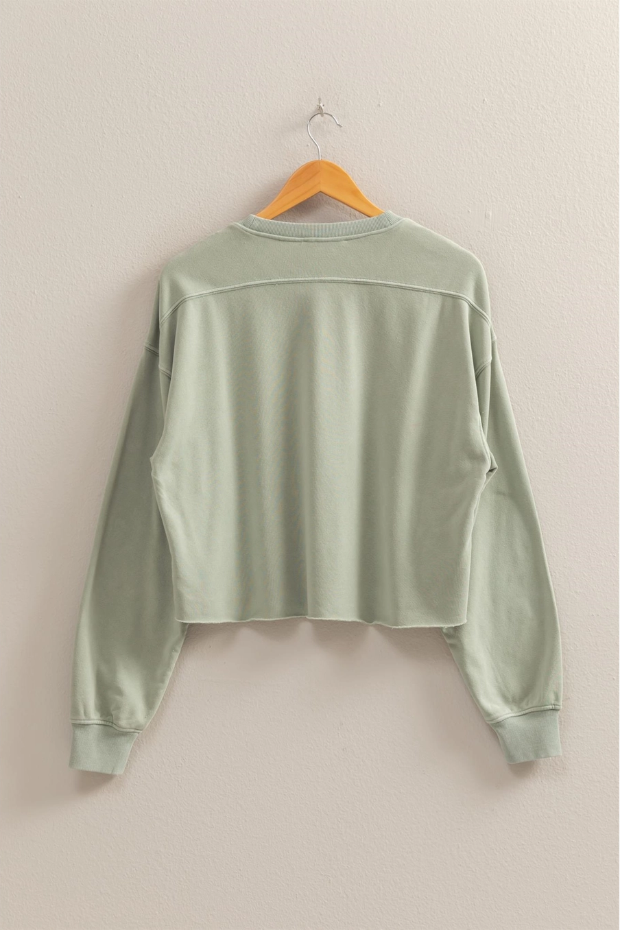 Oversized Cropped Sweatshirt With Raw Hem