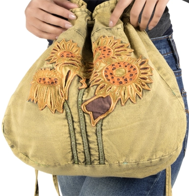 Sunflower Drawstring Crossbody Bag