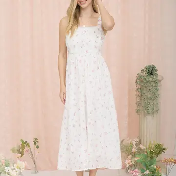 Floral Stripe Maxi Dress