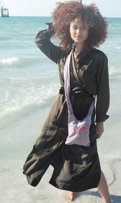 Stonewashed Cotton Boho Hippie Crossbody Bag