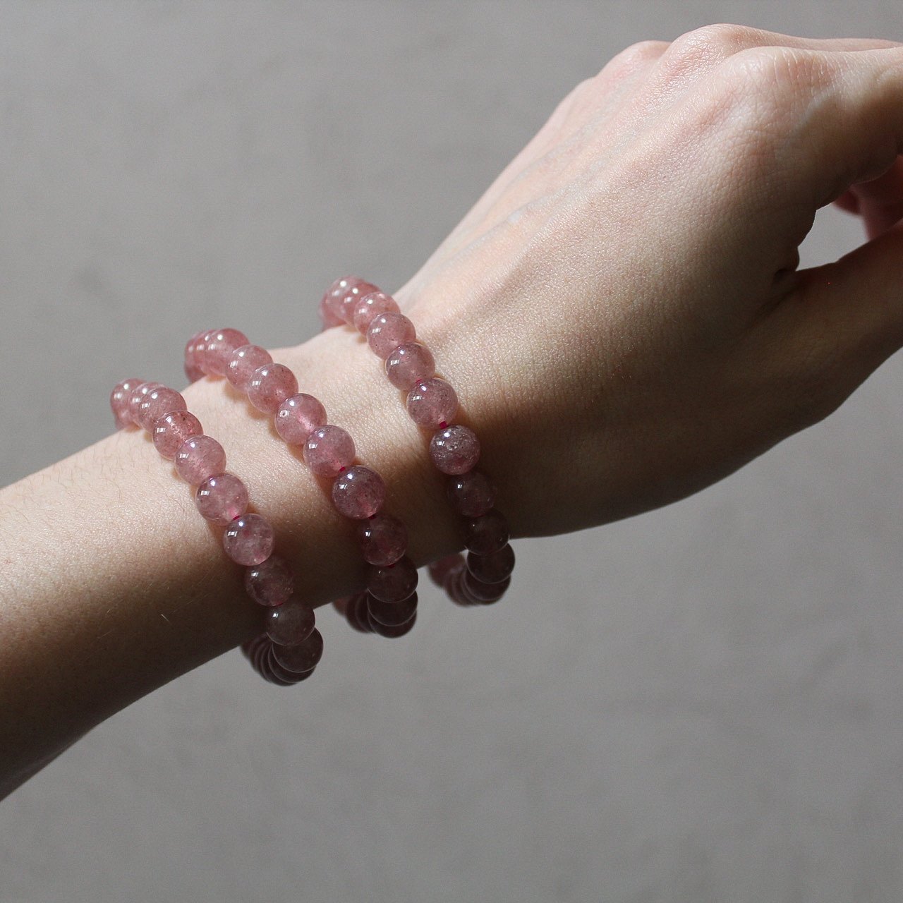 8mm Strawberry Quartz  Stretch Bracelet