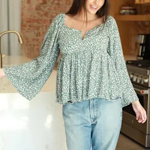 L/S Floral Print Top