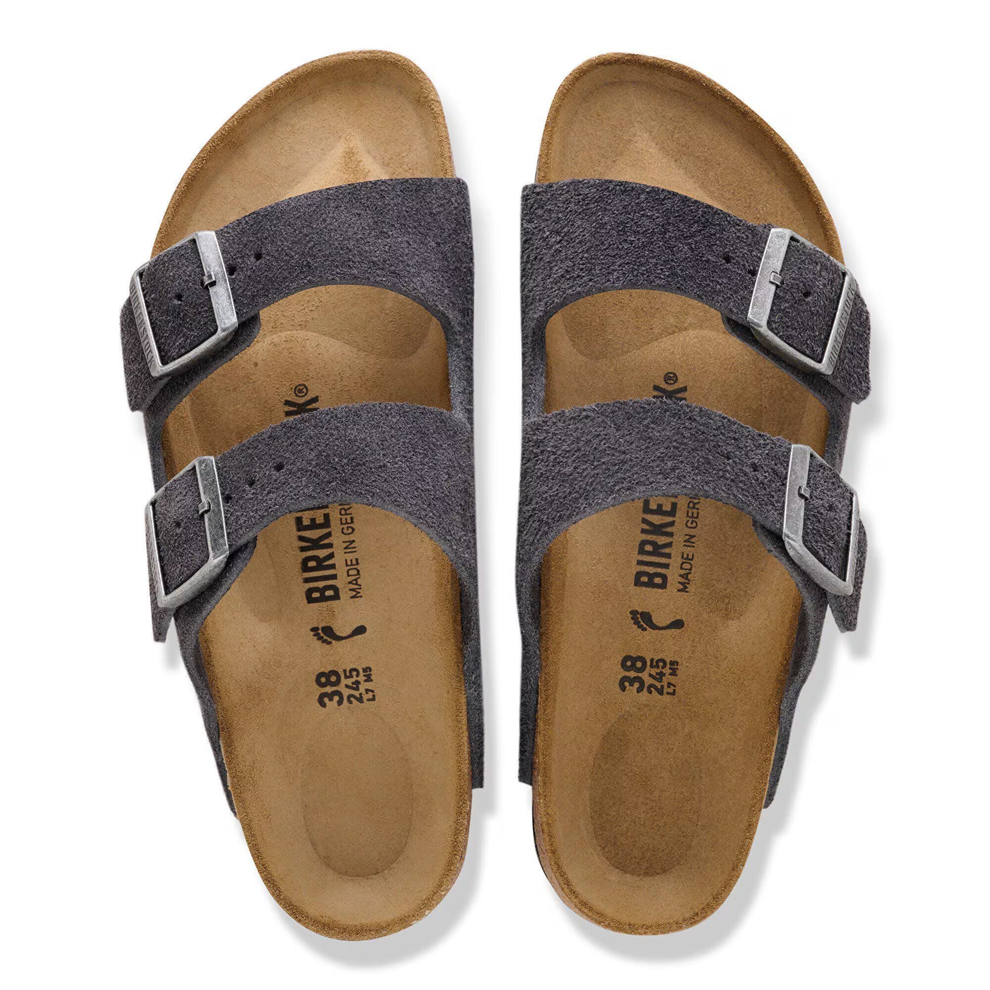 Arizona Suede Charcoal Sandals Birkenstock