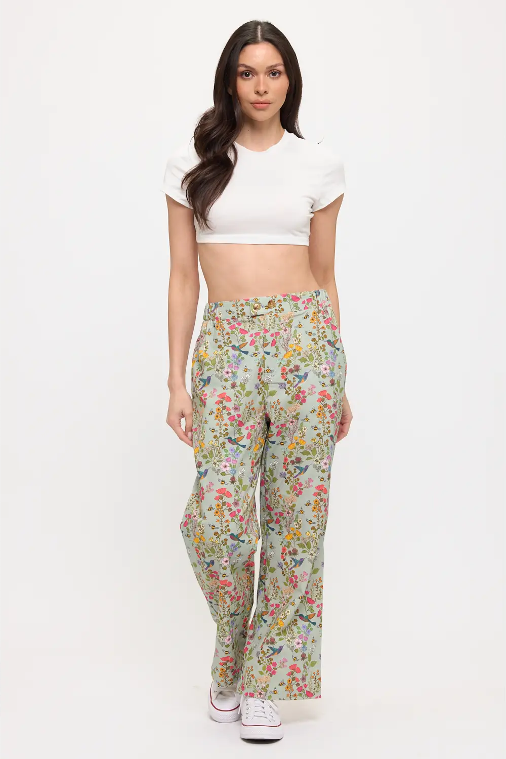 Hummingbird Floral Print Pant